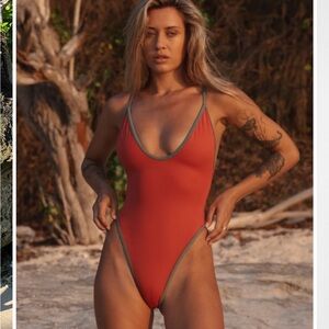 Orange One-Piece Swimsuit